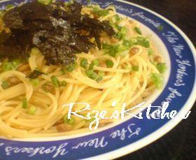 ぉいちぃ②☆なっとうパスタ(・ω・ )♪