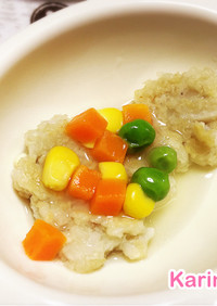 離乳食：れんこんと豆腐の野菜あんかけ