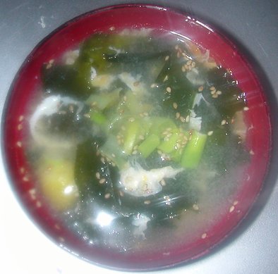 中華風わかめ＆かき玉スープの写真