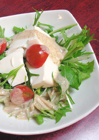 ベストオブ水菜レシピ！水菜と豆腐のサラダ