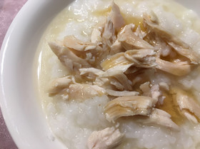 鶏ささみ入りおかゆ〜簡単!中華粥風