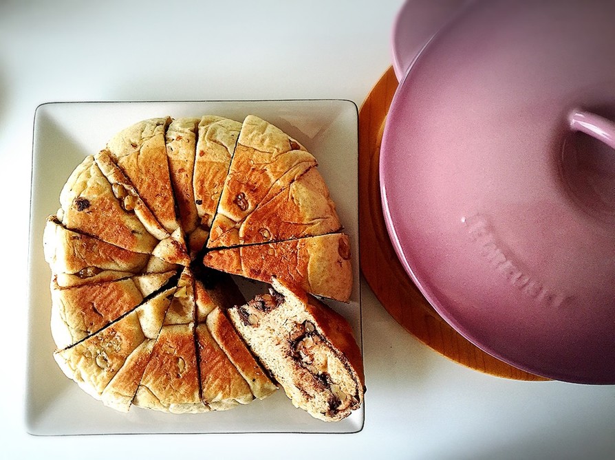 ルクルーゼで焼くチョコとクルミのパンの画像
