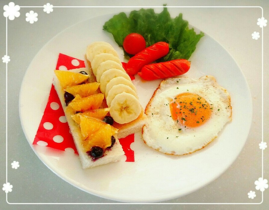 フルーツたっぷり♪ワンプレート朝ご飯♡の画像