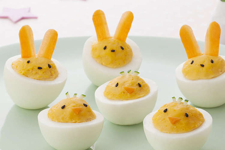 うさぎとひよこのドレスドエッグ レシピ 作り方 By キユーピー野菜レシピ クックパッド 簡単おいしいみんなのレシピが355万品