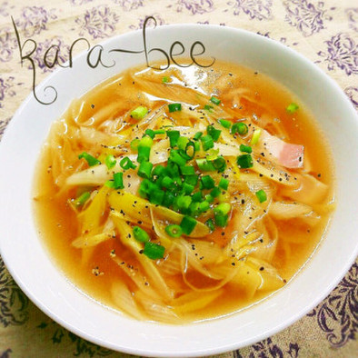 風邪予防に♡長ネギの中華ジンジャースープの写真