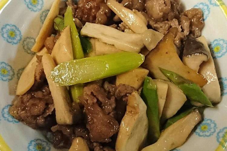 牛肉アスパラエリンギ炒め レシピ 作り方 By Mｰksｰh クックパッド