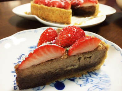 QC☆苺のチョコレートタルトケーキ の写真