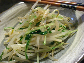 もやしと水菜の簡単ナムル