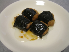 レンジ料理 - 挽き肉の磯辺焼き