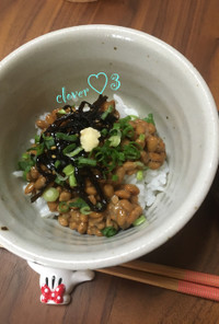 納豆×昆布＋ねぎ＋生姜のせ朝ごはん