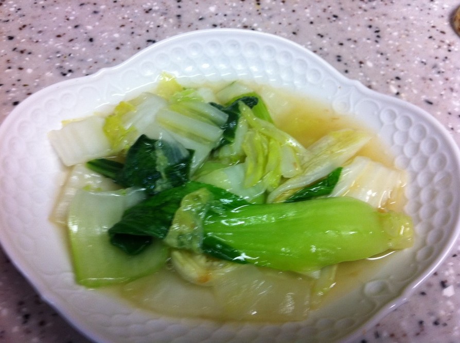 青梗菜と白菜の炒め煮の画像