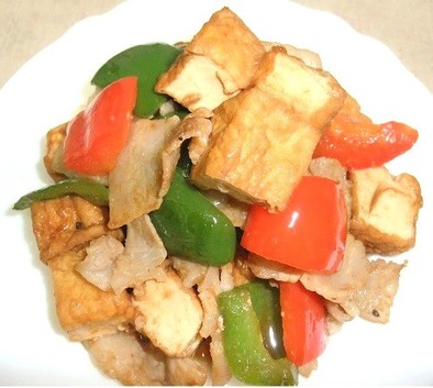 常家豆腐（厚揚げと豚肉炒め）の写真
