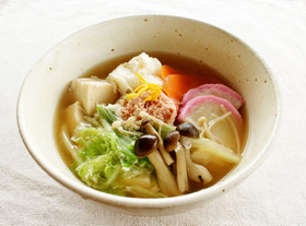 糖質制限!高野豆腐の、食べるたまごスープ