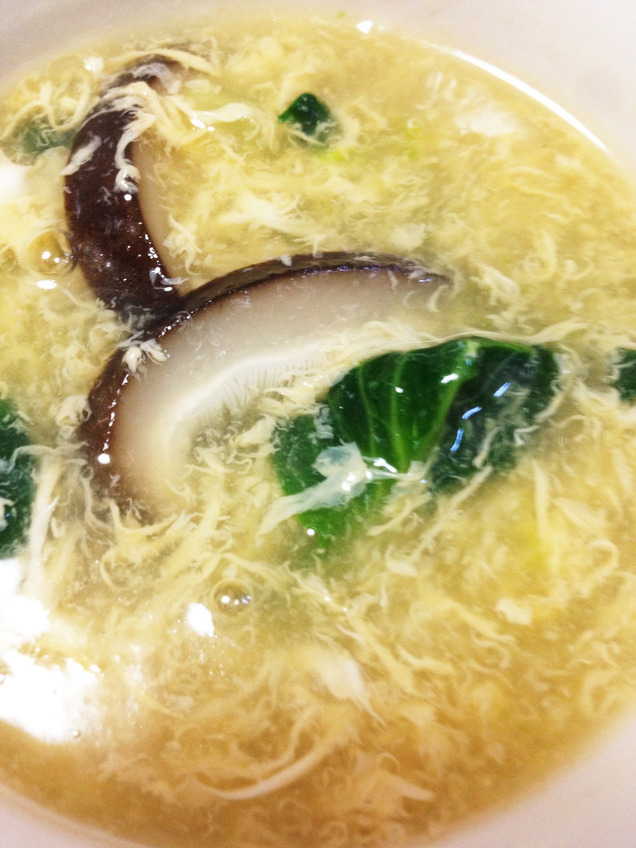 ターサイと卵のふんわり中華スープ♡の画像