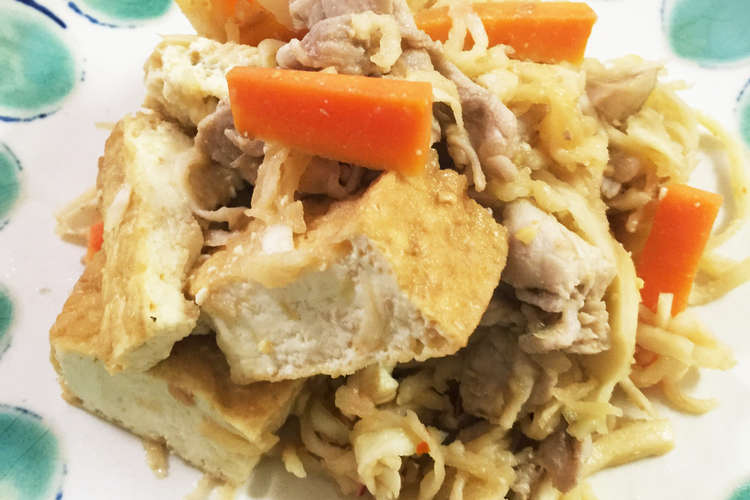 切り干し大根と豚肉と厚揚げの味噌炒め レシピ 作り方 By Too クックパッド 簡単おいしいみんなのレシピが357万品