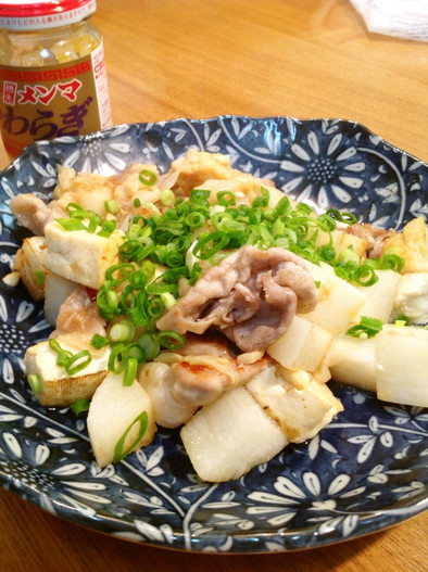 長芋と豆腐のメンマ炒めの写真