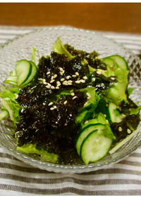 韓国海苔と水菜のサラダ