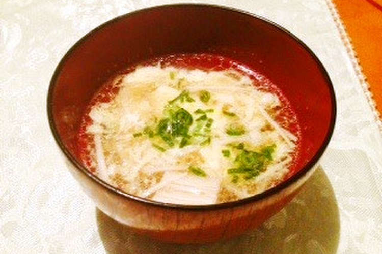 豚しゃぶ鍋の残りお汁de 簡単 卵スープ レシピ 作り方 By マシュマロm クックパッド