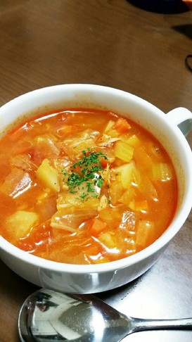 ツナ缶で!具だくさん☆ミネストローネ