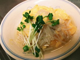 白だしで簡単☆えのき餡かけ和風オムライス