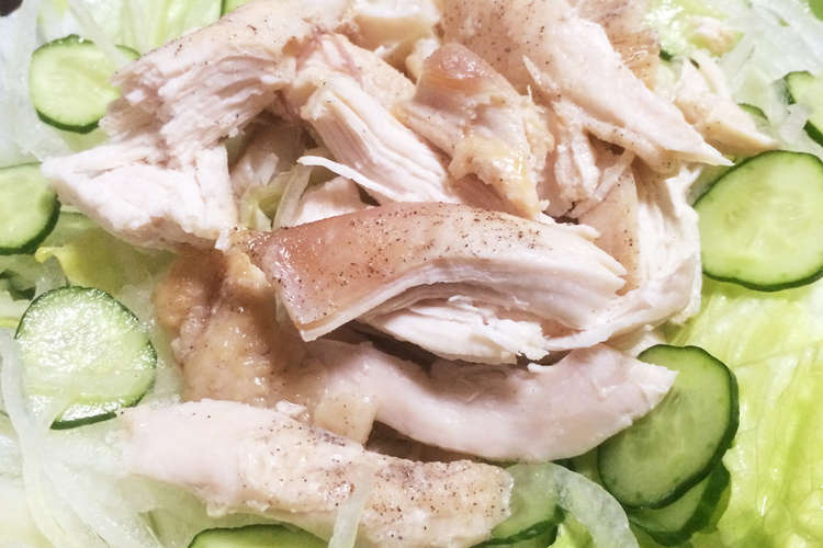 簡単 ボリューム満点 蒸し鶏サラダ レシピ 作り方 By おまめちゃん クックパッド
