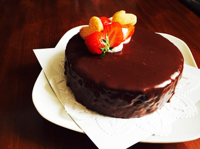 つやつや♡チョコレートケーキの写真