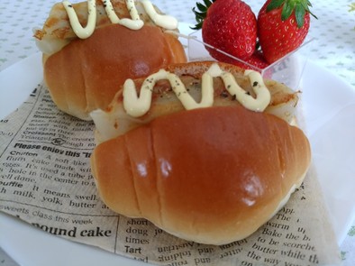 ☆餃子ドック(ロールパンサンドイッチ)☆の写真
