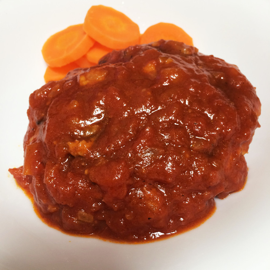 簡単♫豚ひき肉でトマト煮込みハンバーグの画像