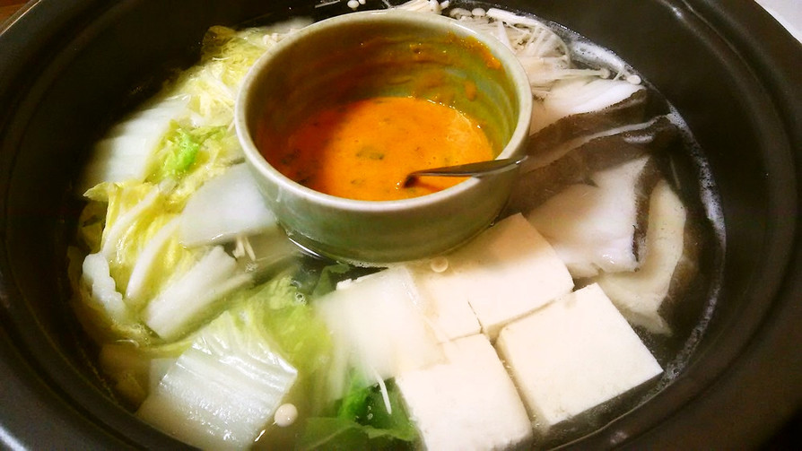 卵黄と醤油で作る湯豆腐のタレの画像