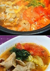 簡単♪豚肉と白菜のトマトスープ鍋