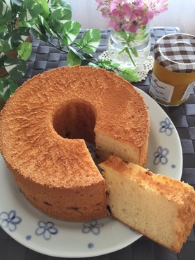 金柑ジャムのシフォンケーキ♪チョコ入り