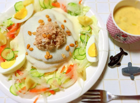 簡単カフェ風♪サラダパンケーキ
