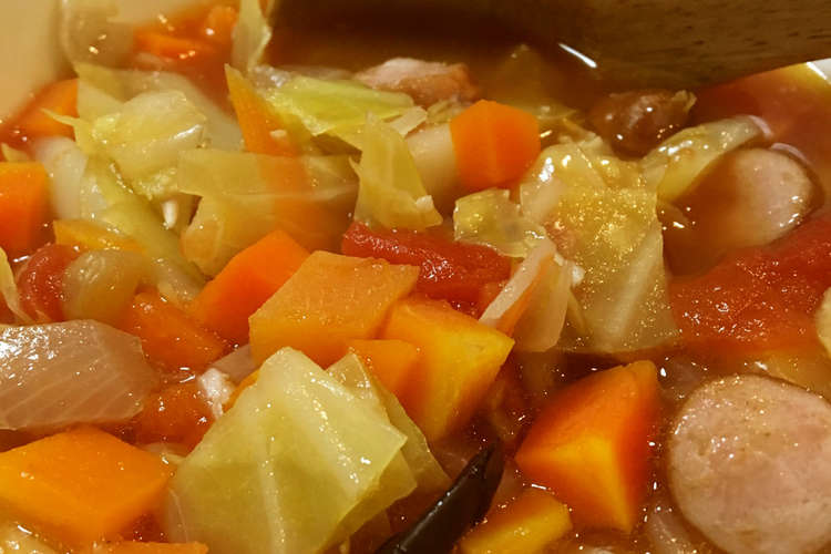 お野菜たっぷりトマトスープ レシピ 作り方 By Sakusakudon クックパッド 簡単おいしいみんなのレシピが377万品