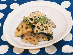 蓮根のオリーヴオイル&モリンガ炒め煮