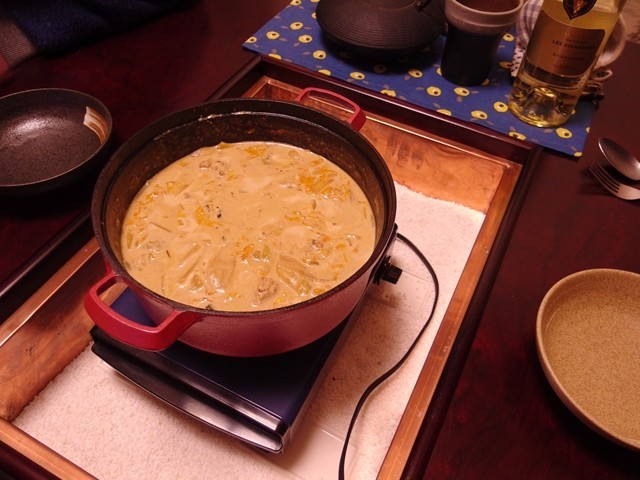 味噌鍋リメイク鶏団子チーズシチューの画像