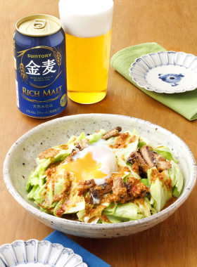 春キャベツといわし缶のピリ辛ごまだれ和え