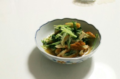 めんつゆで簡単☆水菜とちくわの炒め煮の写真