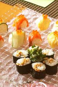 ひな祭りに雛寿司パーティ