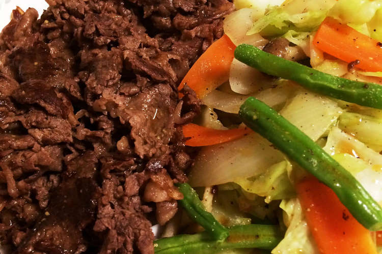 簡単 牛肉と野菜の鉄板焼き風 レシピ 作り方 By ゆうままごはん クックパッド 簡単おいしいみんなのレシピが350万品