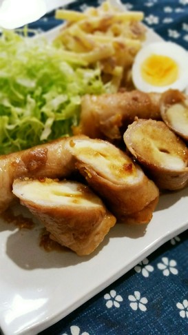 高野豆腐とチーズの肉巻き