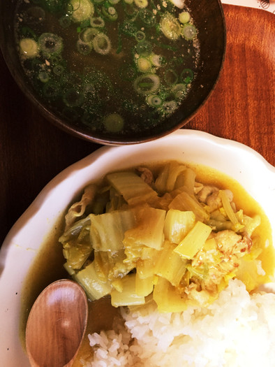 カレー風味白菜とろみ炒めセットの写真