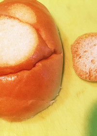丸いパンを半分で食べる時☆グラつき防止