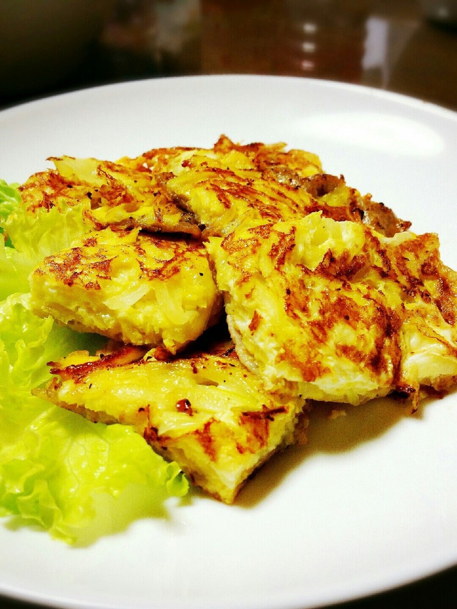 ☆豚バラ肉と卵のカリカリチーズ焼き☆の画像