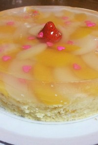 桃のゼリーケーキ炊飯器焼き