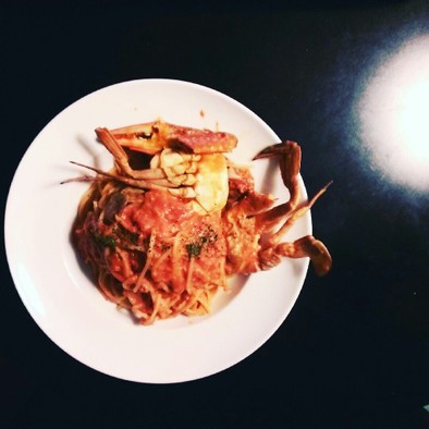 ワタリガニのトマトクリームスパゲティの写真