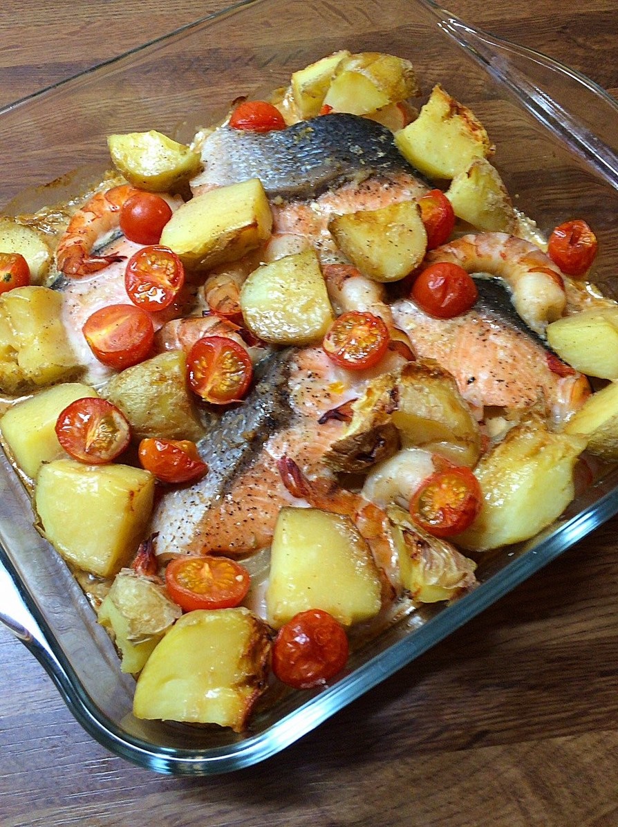 魚介と野菜のオーブン焼きwithマヨ醤油の画像