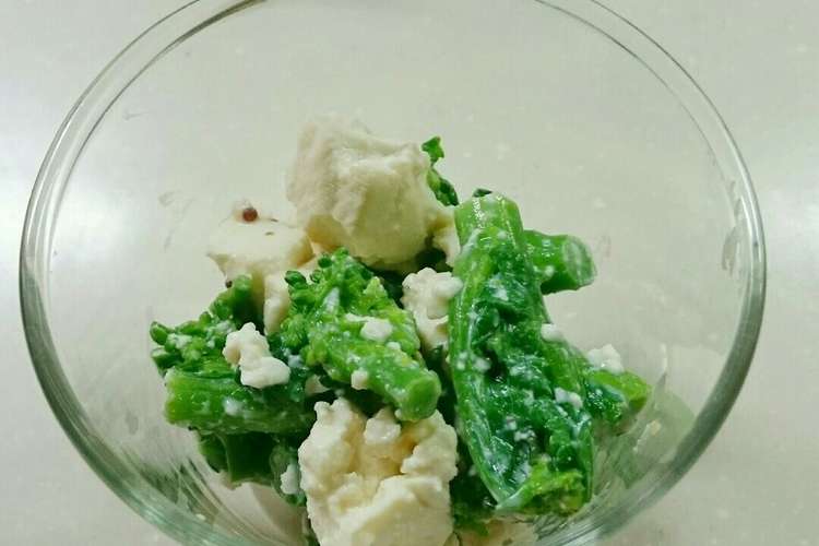 簡単 菜の花と豆腐のサラダ 洋風白あえ レシピ 作り方 By Rara1113 クックパッド 簡単おいしいみんなのレシピが378万品