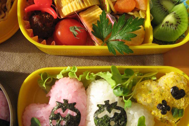ハートのおにぎり弁当 小学生の遠足 レシピ 作り方 By Mi Co クックパッド 簡単おいしいみんなのレシピが357万品