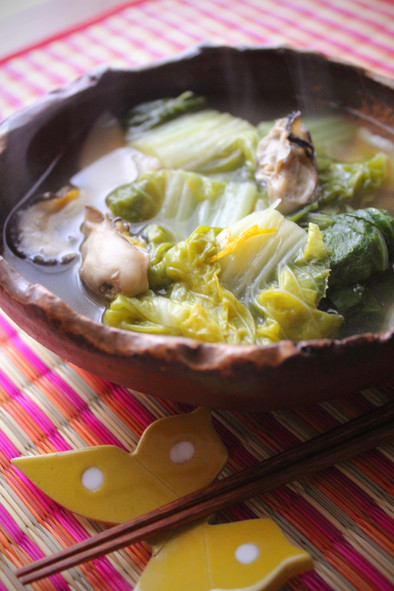 牡蠣と白菜の和風煮の写真