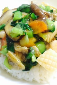小松菜のトロトロ海鮮丼